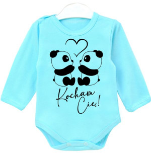 Body dł rękaw z nadrukiem Kocham Cię PANDA r. 62