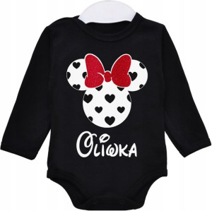 Body dł rękaw Myszka Minnie IMIENIEM DZIECKA r. 86