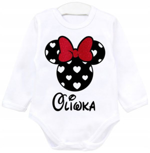 Body dł rękaw Myszka Minnie IMIENIEM DZIECKA r. 80