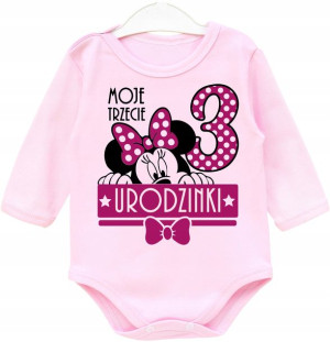 Body dł rękaw URODZINY 3 lata Myszka Minnie r. 98