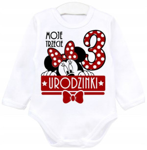 Body dł rękaw URODZINY 3 lata Myszka Minnie r. 98