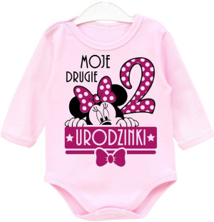 Body dł rękaw URODZINY 2 lata Myszka Minnie r. 92