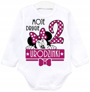Body dł rękaw URODZINY 2 lata Myszka Minnie r. 92