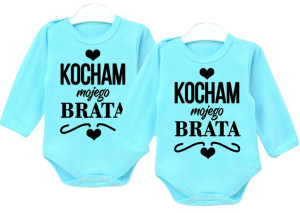 Zestaw body dla bliźniaków KOCHAM BRATA r. 92
