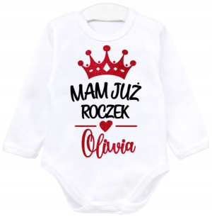 Body dł rękaw MAM JUŻ ROCZEK IMIĘ BROKAT 86