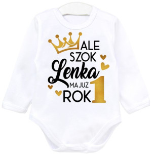 Body dł rękaw Ale szok mam już rok IMIĘ BROKAT 92
