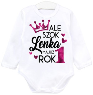 Body dł rękaw Ale szok mam już rok IMIĘ BROKAT 86