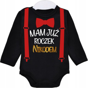 Body dł rękaw URODZINY Mam już roczek IMIĘ r. 74
