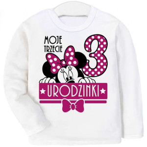 Bluzka koszulka 3 URODZINY MYSZKA MINNIE r 104