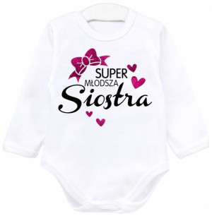 Body dł rękaw napisy Super młodsza siostra r. 62