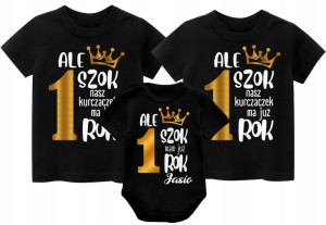 Zestaw na urodziny Mama Tata Dziecko Roczek r. 80