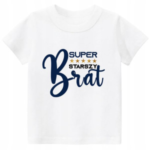 Koszulka z nadrukiem Tshirt Super starszy brat 134