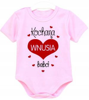 Body niemowlęce napisy Kochana wnusia babci r. 86