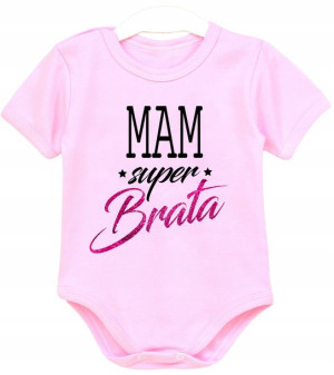 Body niemowlęce z napisami Mam super brata r. 68