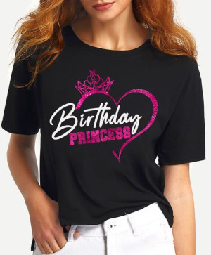 Koszulka Urodziny Birthday Princess Brokat M