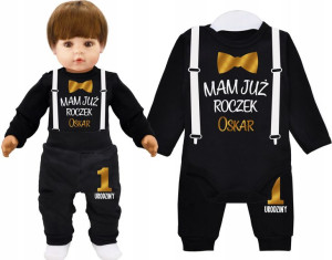 Komplet pierwsze urodziny Mam już roczek szelki 80