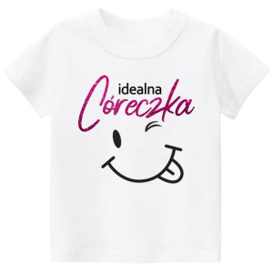 Koszulka t-shirt napisy Idealna Córeczka r. 164