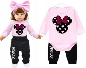 Komplet body spodnie Myszka Minnie IMIĘ r. 68