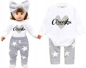Komplet body spodnie Córeczka tatusia r. 80