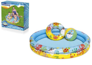 Zestaw Dmuchany Basen 3W1 Piłka, Koło 122 X 20 Cm Bestway 51124