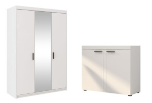 Zestaw Mebli RIMO SZAFA 130 z LUSTREM  + KOMODA  BIAŁA
