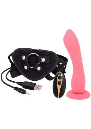 Vibration Dildo Strap-On 7inch Pink