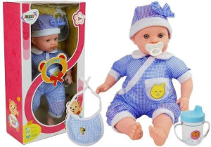 Lalka Bobas 45 Cm Niebieskie Ubranie