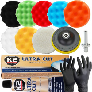 K2 Ultra Cut 100g+zestaw Gąbek Do Polerowania 80mm