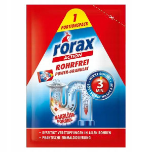 Granulki do czyszczenia rur odpływu RORAX 60g DE