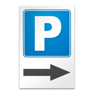 MDS+ Tabliczka kierunkowa PARKING W PRAWO 20x30