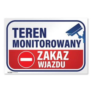 MDS+ Tabliczka teren monitorowany zakaz wjazdu 20x30