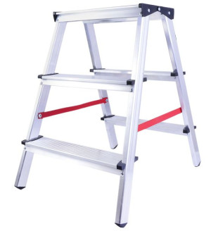 Drabina Domowa 2,61m Aluminiowa 3 Stopniowa Podest 125kg