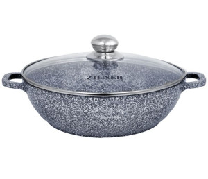 Garnek Marmurowy Wok 3.3l 28cm Zilner Grey Zl-7069