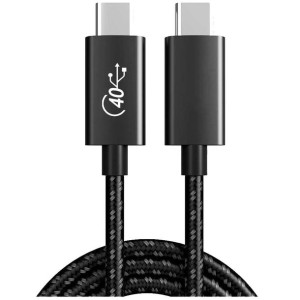Kabel 1.5m Alogy Thunderbolt USB-C Szybkie ładowanie 100W 5A 40Gbps Czarny