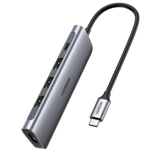 Adapter 5w1 UGREEN Hub USB-C do 3x USB 3.0 + HDMI 4K + USB-C PD 100W