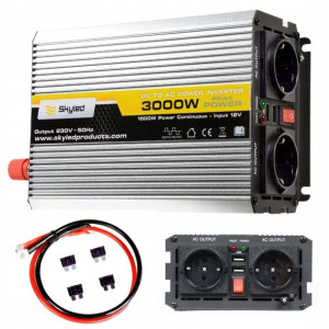 Skyled Przetwornica Samochodowa 3000w 12v 230v Usb