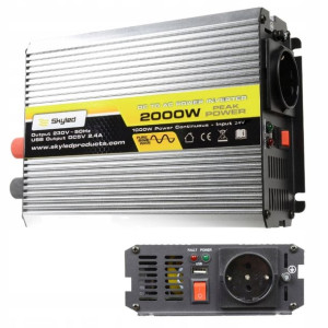Przetwornica Samochodowa Napięcia 24v 230v 2000w