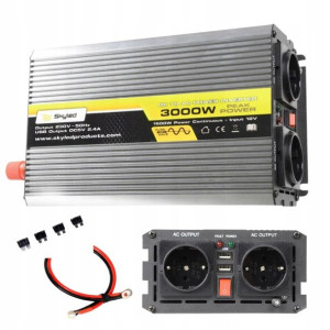 Skyled Przetwornica 3000w Pełny Sinus 12v 230v Usb