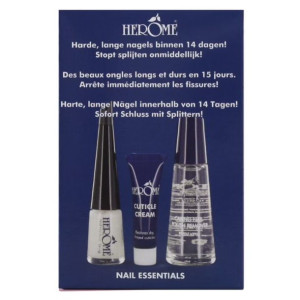 Nail Essentials zmywacz do paznokci 10ml + utwardzacz 4ml + krem do skórek