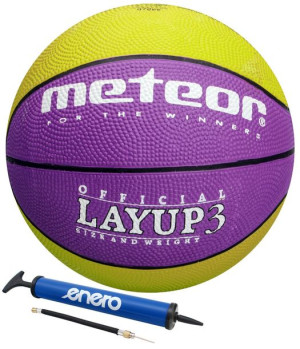 METEOR Piłka Do Koszykówki Kosza LAYUP Rozmiar 3 + Pompka