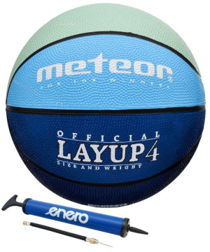 METEOR Piłka Do Koszykówki Kosza LAYUP Rozmiar 4 + Pompka