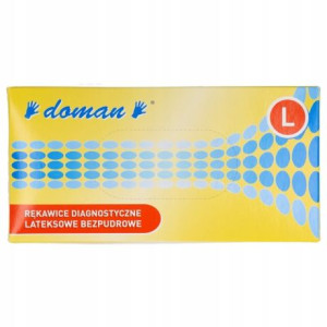 Rękawice Lateksowe bezpudrowe A'100 - L, 8% DOMAN