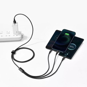 Baseus Tungsten 3w1 kabel USB - USB Typ C / Lightning / micro USB 3,5 A 1,5
