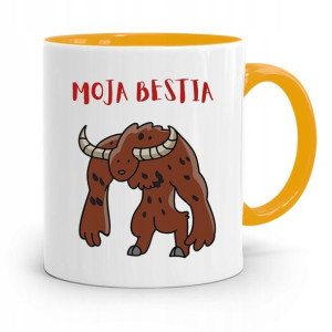 Kubek Prezent Żółty Dla Chłopaka Moja Bestia
