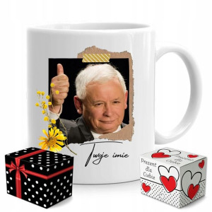 Kubek Prezesa Pis Jarosław Kaczyński Pudełko Imię
