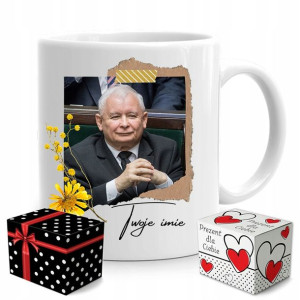 Kubek Prezesa Pis Jarosław Kaczyński Pudełko Imię