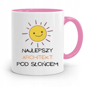 Kubek Różowy Architekta Najlepszy Pod Słońcem