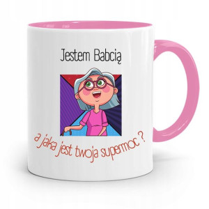 Kubek Różowy Dla Babci Jestem Babcią