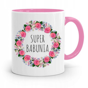 Kubek Różowy Dla Babci Super Babunia