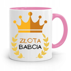 Kubek Różowy Dla Babci Złota Babcia